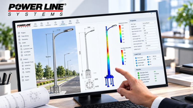 Line support design with PLS-Pole software